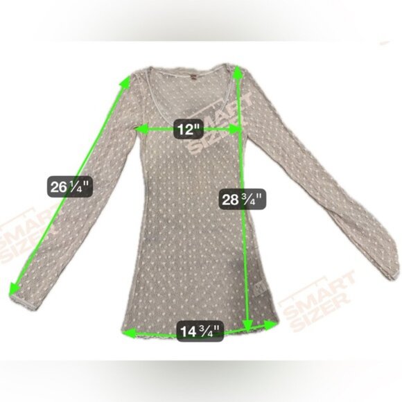 Free People Cream Sheer Long Sleeve Shirt Small - Picture 7 of 7